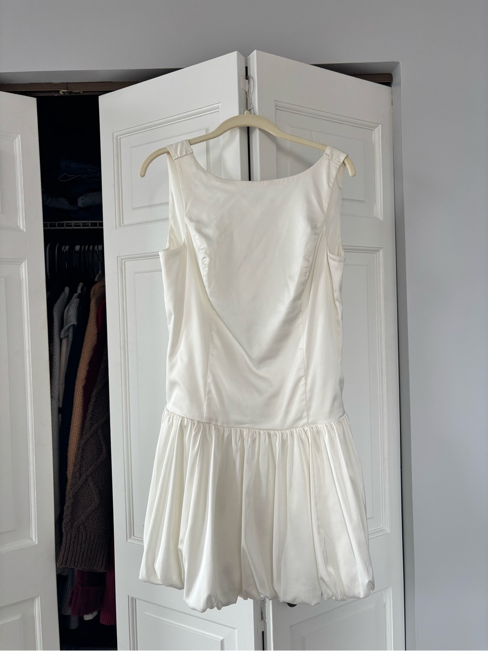 Abercrombie & Fitch White Satin Mini Dress